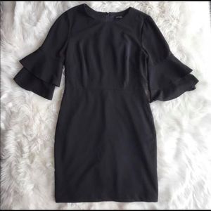 Ivanka Trump Black Ruffle Sleeve Dress